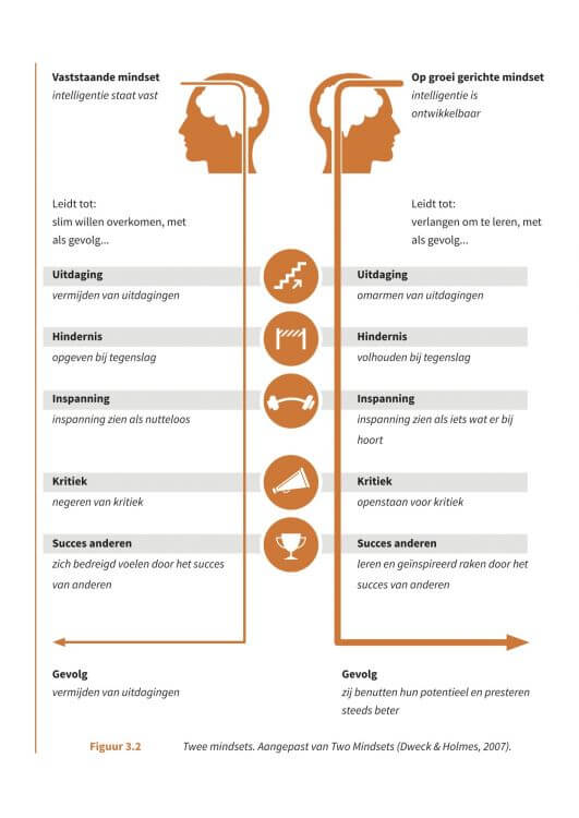 Groei mindset en vaste mindset